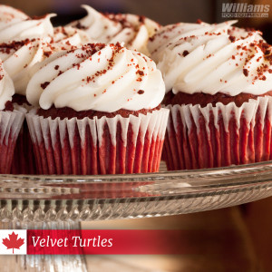 Velvet Turtles are the perfect cupcake to celebrate Canada Day in Red.