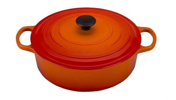 Le Creuset - 6.2 L (6.75 QT) Flame Shallow Round French Oven