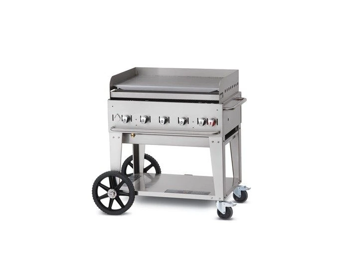 Crown Verity - 36" Natural Gas Mobile Griddle W/ Splash Guard - MG36NG