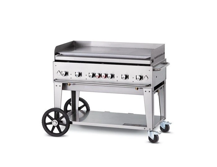 Crown Verity - 48" Natural Gas Mobile Griddle W/ Splash Guard - MG48NG