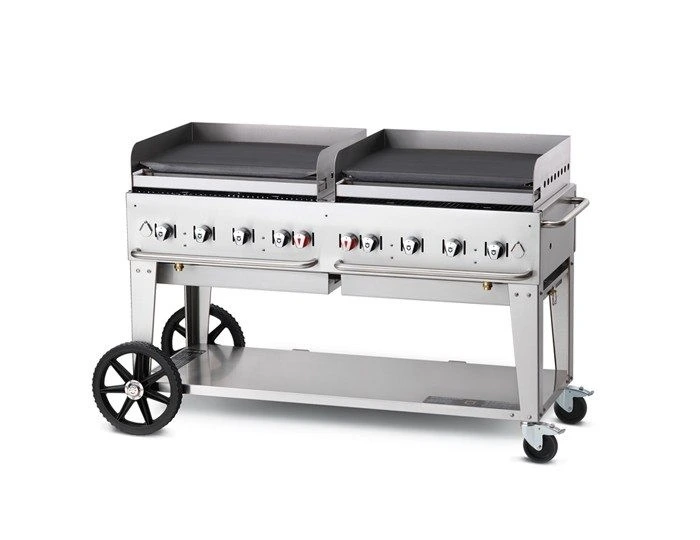 Crown Verity - 60" Natural Gas Mobile Griddle W/ Splash Guard - MG60NG