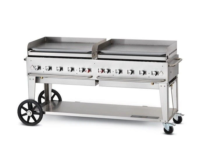 Crown Verity - 72" Natural Gas Mobile Griddle W/ Splash Guard - MG72NG