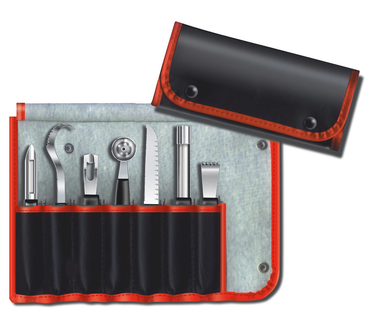 Victorinox - 8 Piece Black Garnishing with Vinyl Case