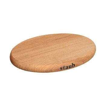 Staub - 11" x 8" (29cm x 20cm) Wooden Oval Magnetic Trivet