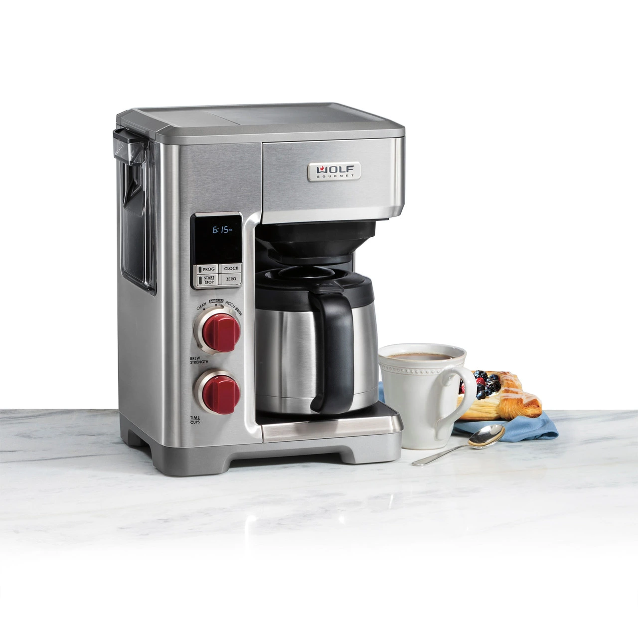 Wolf Gourmet - 10 Cup Programmable Coffee System, Thermal Carafe & Stainless Steel Construction