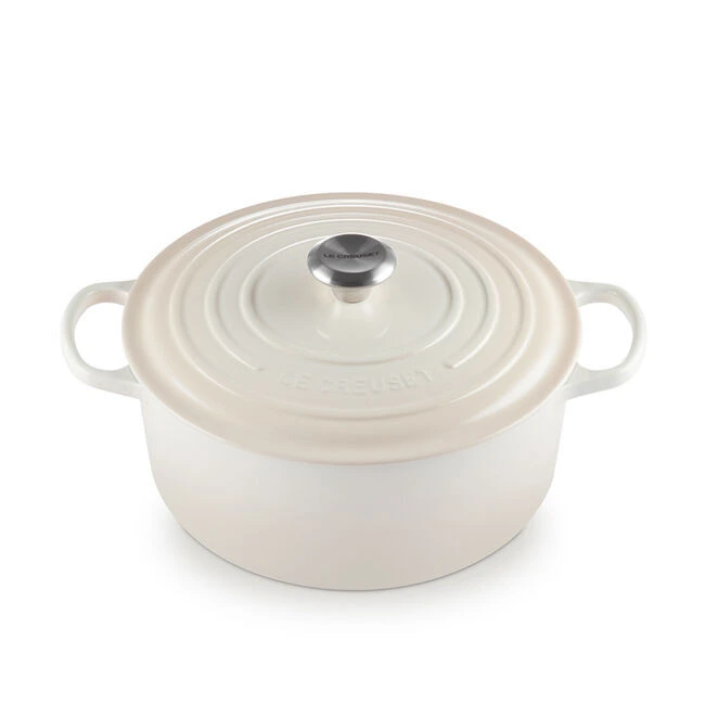 Le Creuset - 6.7 L (7 Qt) Meringue Enamel Cast Iron Round Dutch Oven