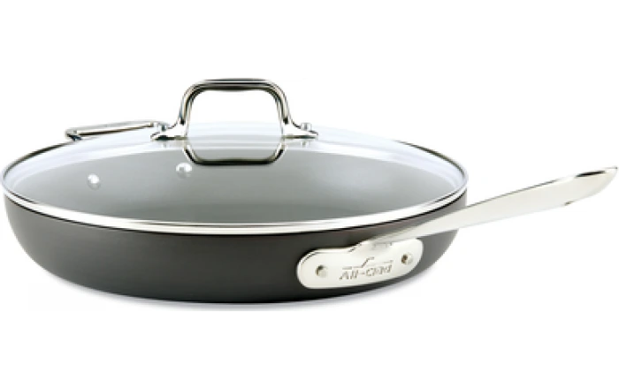 All Clad - 12" HA1 Hard Anodized Non-Stick Fry Pan With Lid, Hard Anodized Aluminum, PFOA-Free