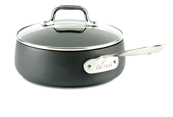 All Clad - 2.5 Qt HA1 Hard Anodized Non-Stick Sauce Pan With Lid, Hard Anodized Aluminum, PFOA-Free