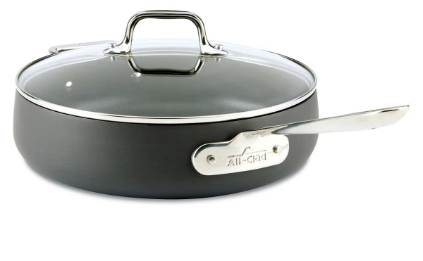 All Clad - 4 Qt HA1 Hard Anodized Non-Stick Saute Pan With Lid, Hard Anodized Aluminum, PFOA-Free