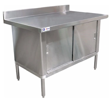 Omcan - 30" X 48" 430 Stainless Steel Knock-Down Worktable With 4" Backsplash  Overhang Edge - 24403