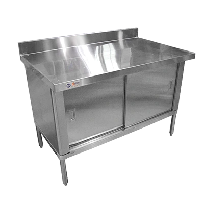 Omcan - 30" X 48" 430 Stainless Steel Knock-Down Worktable With 4" Backsplash  Flush Edge - 28642