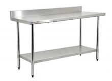 Omcan - 24" X 48" Stainless Steel Work Table With 4" Backsplash - 22081