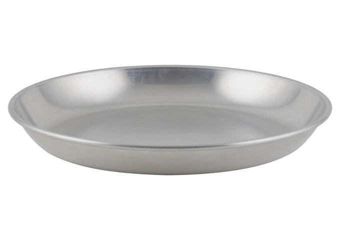 Winco - 12" Round Brushed Aluminum  Seafood Serving Tray - WIN-ASFT12