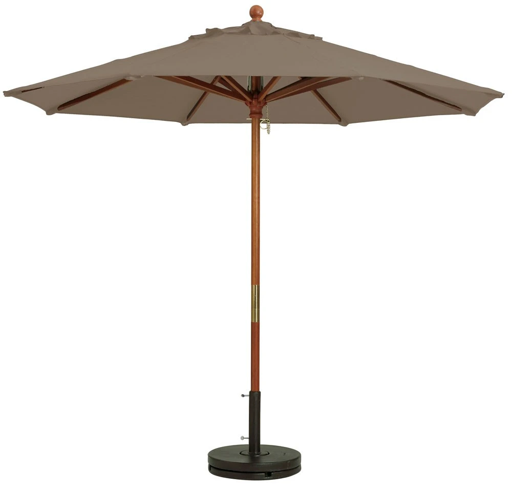 Grosfillex - Market Taupe 9 Ft Round Umbrella