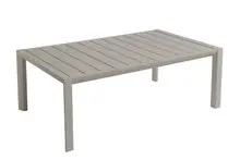 Grosfillex - Sunset 24" x 40" Platinum Gray  Outdoor Rectangular Cocktail Table