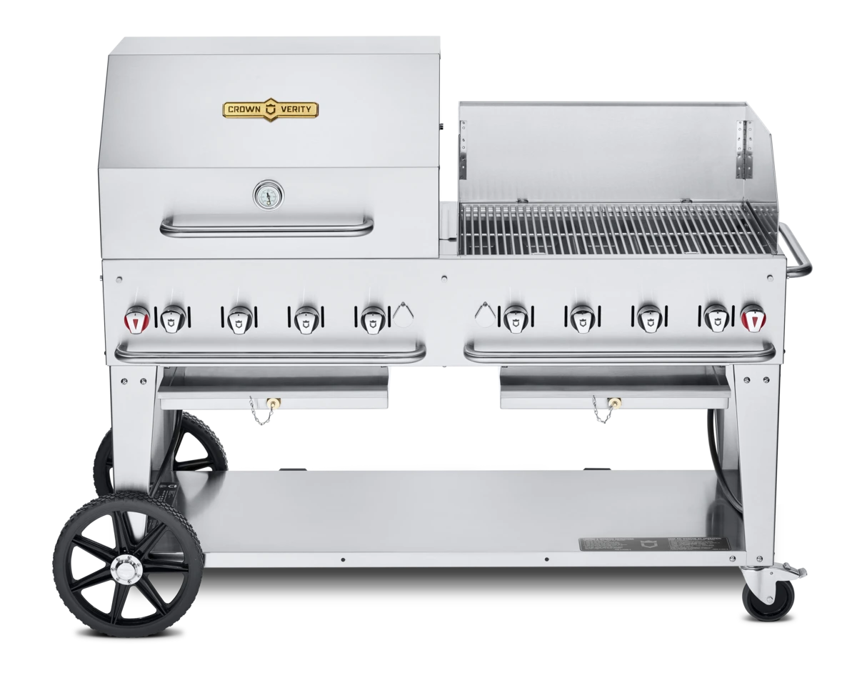 Crown Verity - 60" Liquid Propane Combo BBQ & Outdoor Grill With Windguard