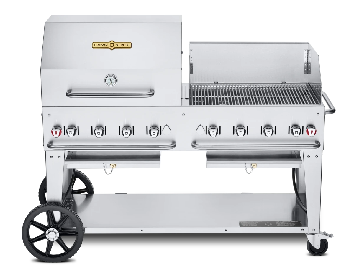 Crown Verity - 60" Natural Gas Combo BBQ & Outdoor Grill With Windguard