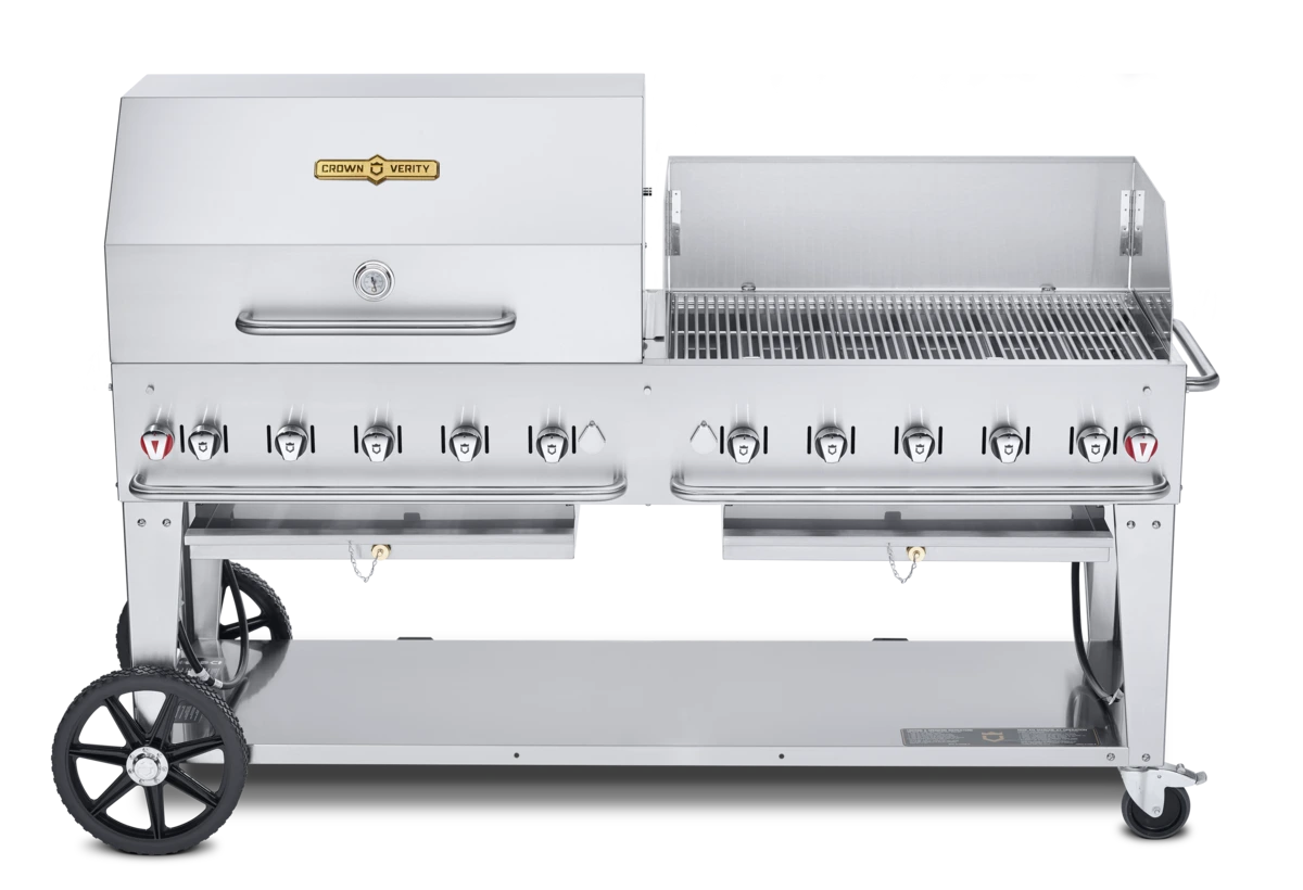 Crown Verity - 72" Liquid Propane Combo BBQ & Outdoor Grill With Windguard