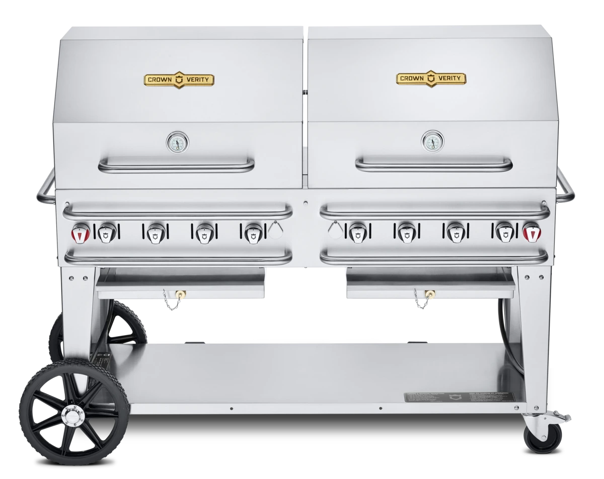 Crown Verity - Pro Series 60" Liquid Propane BBQ With 2 Roll Domes