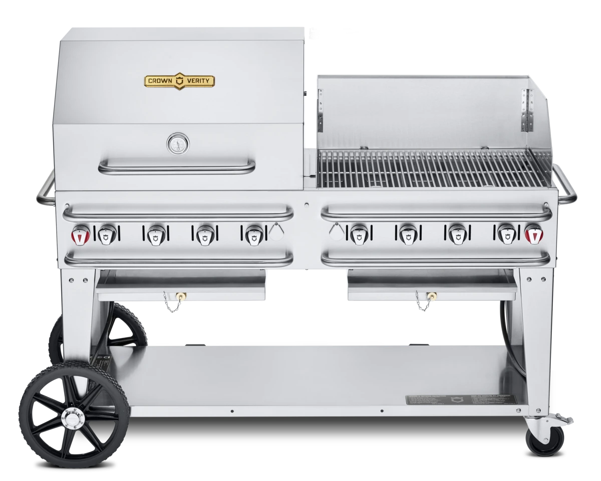 Crown Verity - Pro Series 60" Liquid Propane Combo BBQ & Outdoor Grill With Windguard