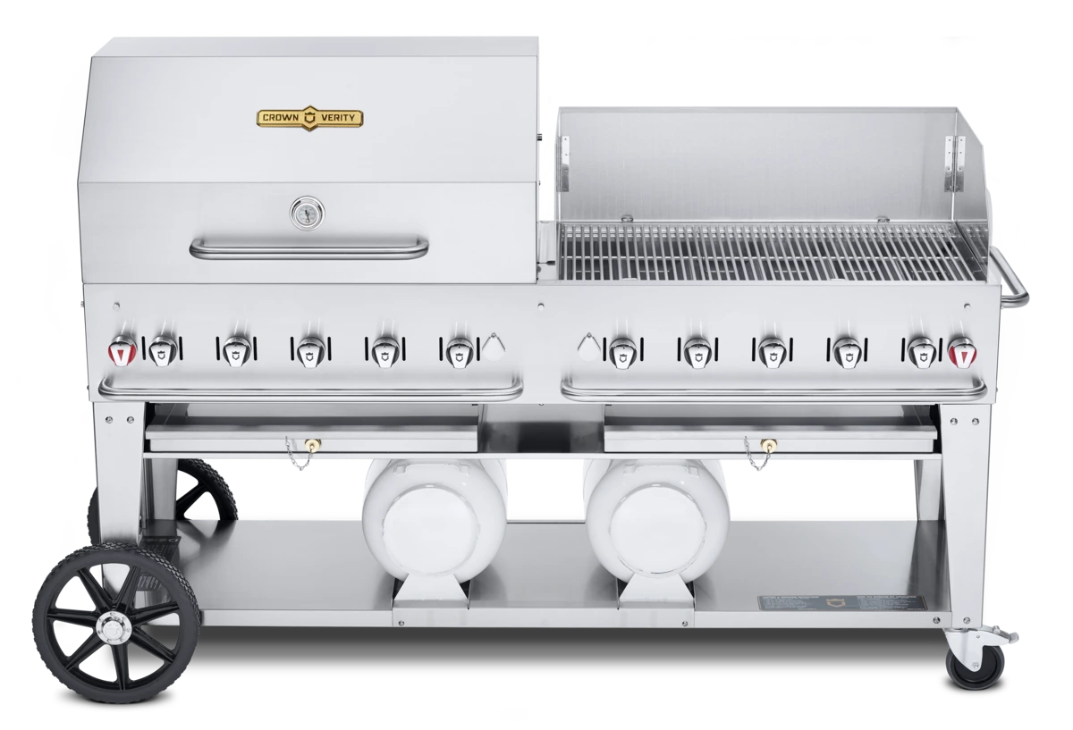 Crown Verity - Club Series 72" Liquid Propane Combo BBQ & Outdoor Grill With Windguard