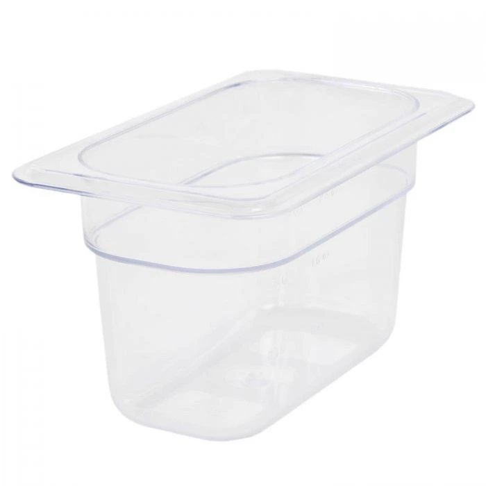 Williams - 1/9 Size Clear Polycarbonate Food Pan - 4"" Deep