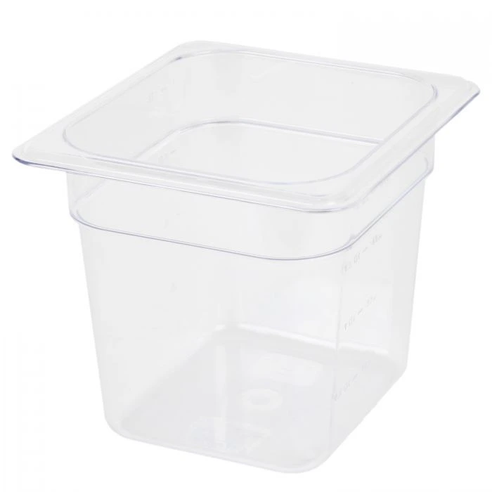 Williams- 1/6 Size Clear Polycarbonate Food Pan - 6" Deep