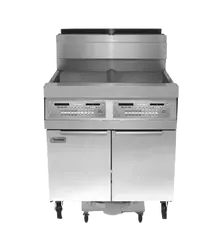 Frymaster - 150 lb. 3 Unit Gas Floor Fryer System with Thermatron Controls and Filtration System - 300,000 BTU