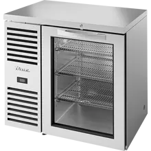 True - 36" Stainless Steel Back Bar Refrigerator w/ 1 Glass Swing Door - TBR36-RISZ1-L-S-G-1