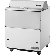 True - 34" White Milk Cooler w/ Aluminum Interior - TMC-34-HC