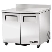 True - 36" Stainless Steel Worktop Refrigerator w/ 2 Doors - TWT-36-HC