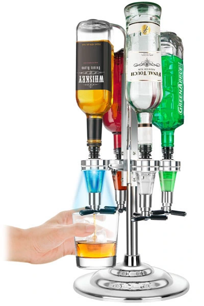 Final Touch - LED Illuminated 4 Bottle Liquor Tree - FTA1815