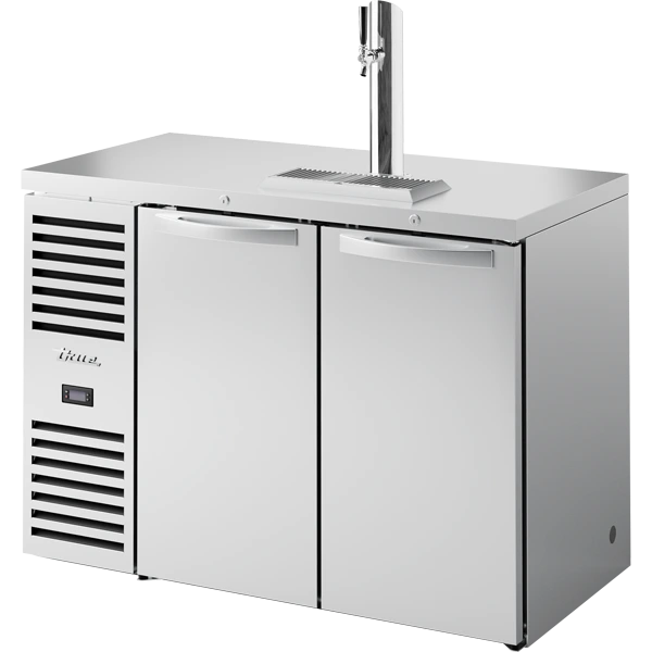 True - 48" Stainless Steel Refrigerated Beer Dispenser w/ 1 Tap & 2 Solid Swing Doors - TDR48-RISZ1-L-S-SS-1