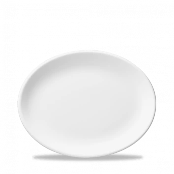 Churchill - White 12" White Oval Platter - 12/Case