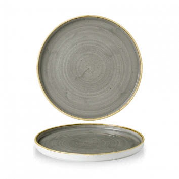 Churchill - Stonecast 10.25" Peppercorn Grey  Round Walled Plate - 6/Case