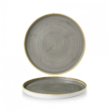 Churchill - Stonecast 8.25" Peppercorn Grey  Round Walled Plate - 6/Case