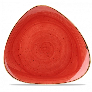 Churchill - Stonecast 12.25" Berry Red Triangle Plate - 6/Case