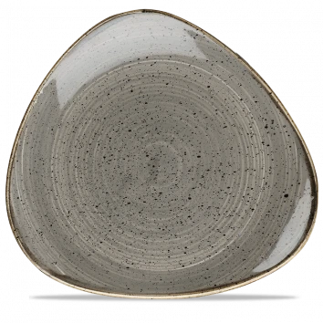 Churchill - Stonecast 12.25" Peppercorn Grey  Triangle Plate - 6/Case