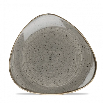 Churchill - Stonecast 9" Peppercorn Grey  Triangle Plate - 12/Case