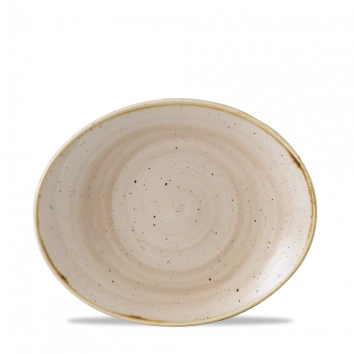 Churchill - Stonecast 7.75" Nutmeg Cream Oval Coupe Plate - 12/Case