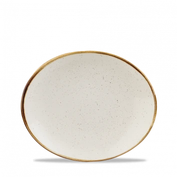 Churchill - Stonecast 7.75" Barley White Oval Coupe Plate - 12/Case