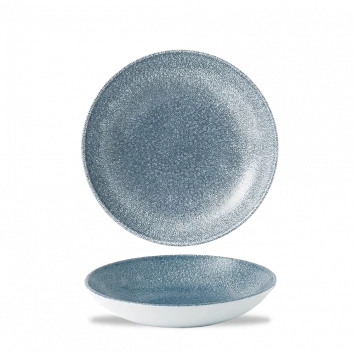 Churchill - Raku 15 oz Topaz Blue Round Coupe Bowl - 12/Case