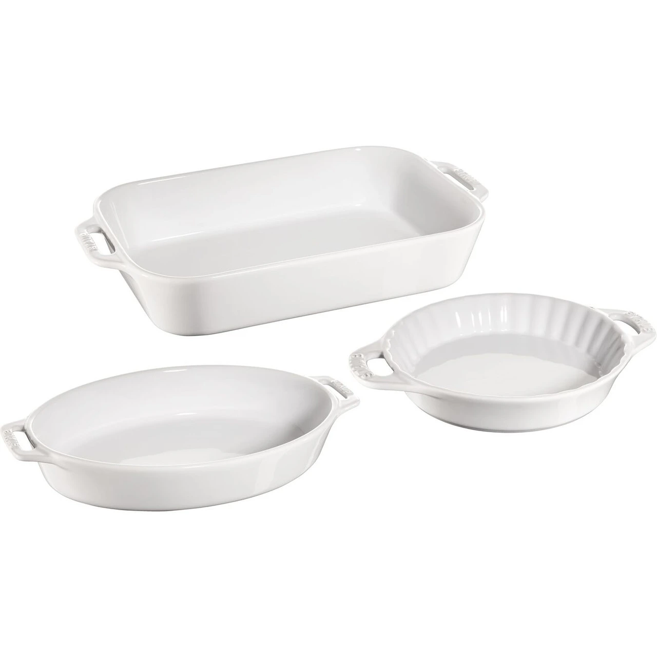 Staub - White 3 Pc Mixed Baking Dish Set