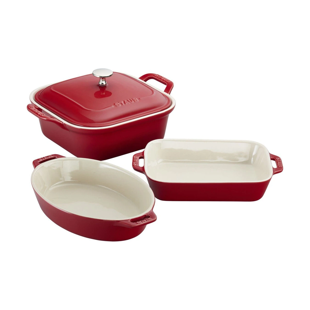 Staub - Cherry Red 4 Pc Mixed Baking Dish Set