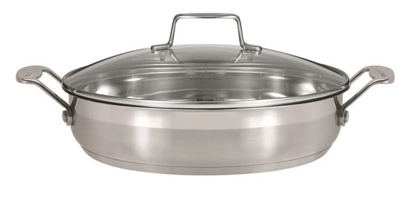 Scanpan - 12.5" Impact Chef Pan with Glass Lid - 18/10 Stainless, Induction Ready