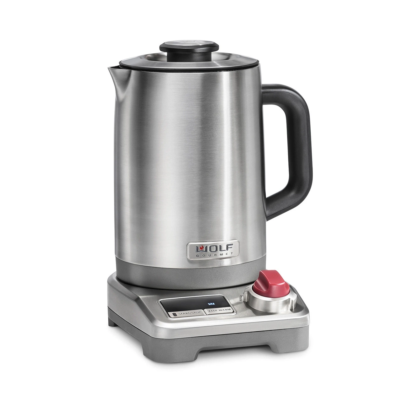 Wolf Gourmet - 1.5 L True Temperature Electric Kettle, Stainless Steel Carafe, Customizable & Pre-Set Temperature Controls