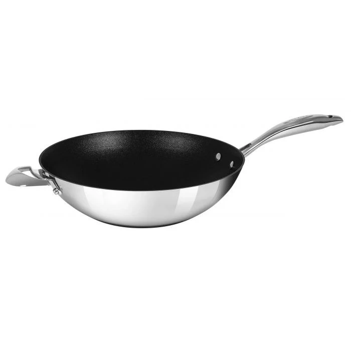 Scanpan - HAPTIQ 12.5" Non-Stick Wok - 5-Ply Stainless Construction, Made in Denmark