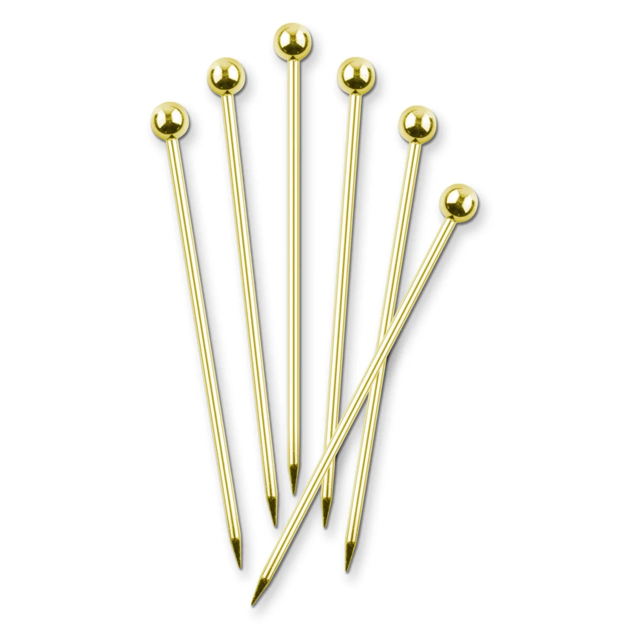 Final Touch - Brass Finish Stainless Steel Cocktail Picks Set of 6 - FTA730718