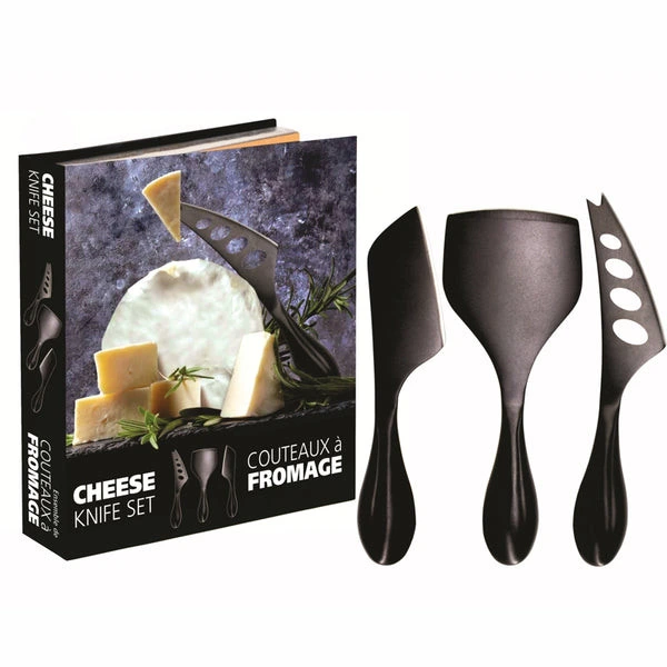 Natural Living - Matte Black 3PC Cheese Knife Set