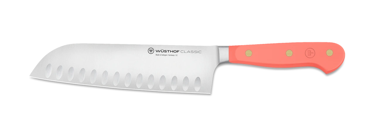 Wusthof - Classic 7" Coral Peach Hollow Ground Santoku